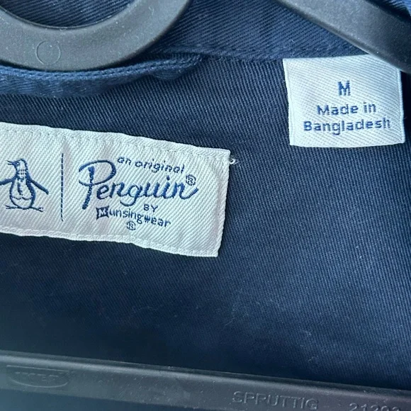 Original Penguin Navy Zip Jacket Mens M Minimalist Classic Workwear - Picture 7 of 10